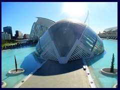 City of Arts and Sciences 018 - L'Hemisfèric, a curvy IMAX theatre that was one of the first of the futuristic buildings built on the site (1998)